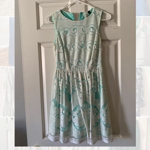SOLD Francescas Blue and White Lace Dress